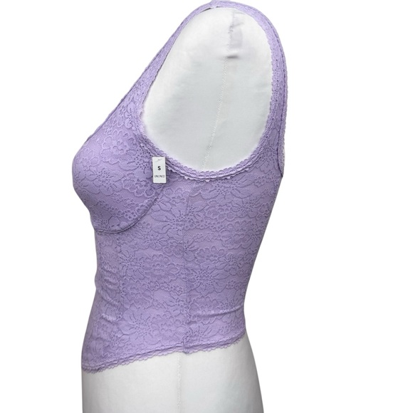 NWT PiNK Victoria’s Secret The Cinched Corset Lavender Lace Bralette Tank Top - Picture 9 of 12